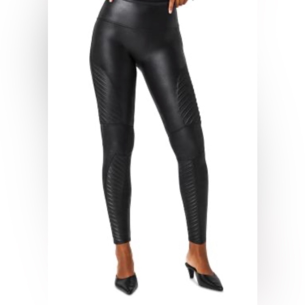 SPANX® Moto Faux Leather Leggings L